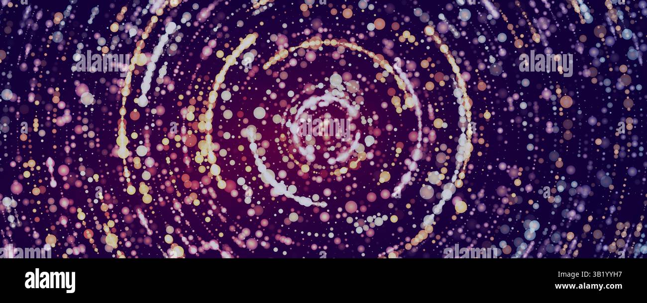 Sfondo della pagina di destinazione astratta dei punti al neon digitali. Per l'intelligenza artificiale e il concetto di tecnologia. Illustrazione vettoriale Illustrazione Vettoriale