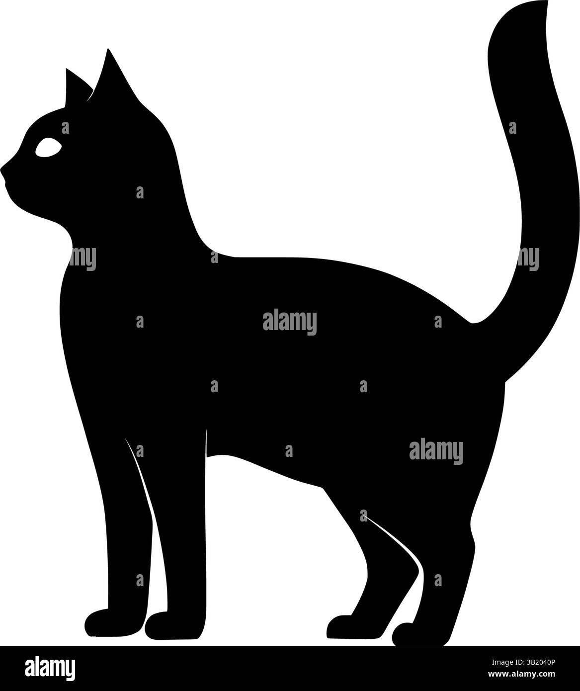 illustrazione vettoriale della silhouette di cat pet feline disegno di animali domestici grafica Illustrazione Vettoriale