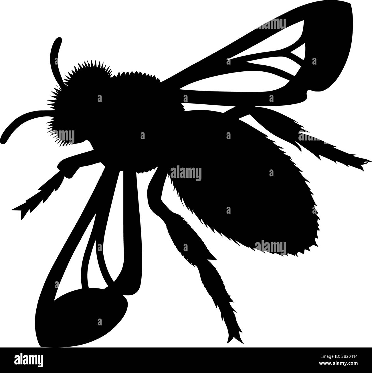 illustrazione vettoriale della silhouette delle api per esigenze di miele apiario e impollinazione Illustrazione Vettoriale