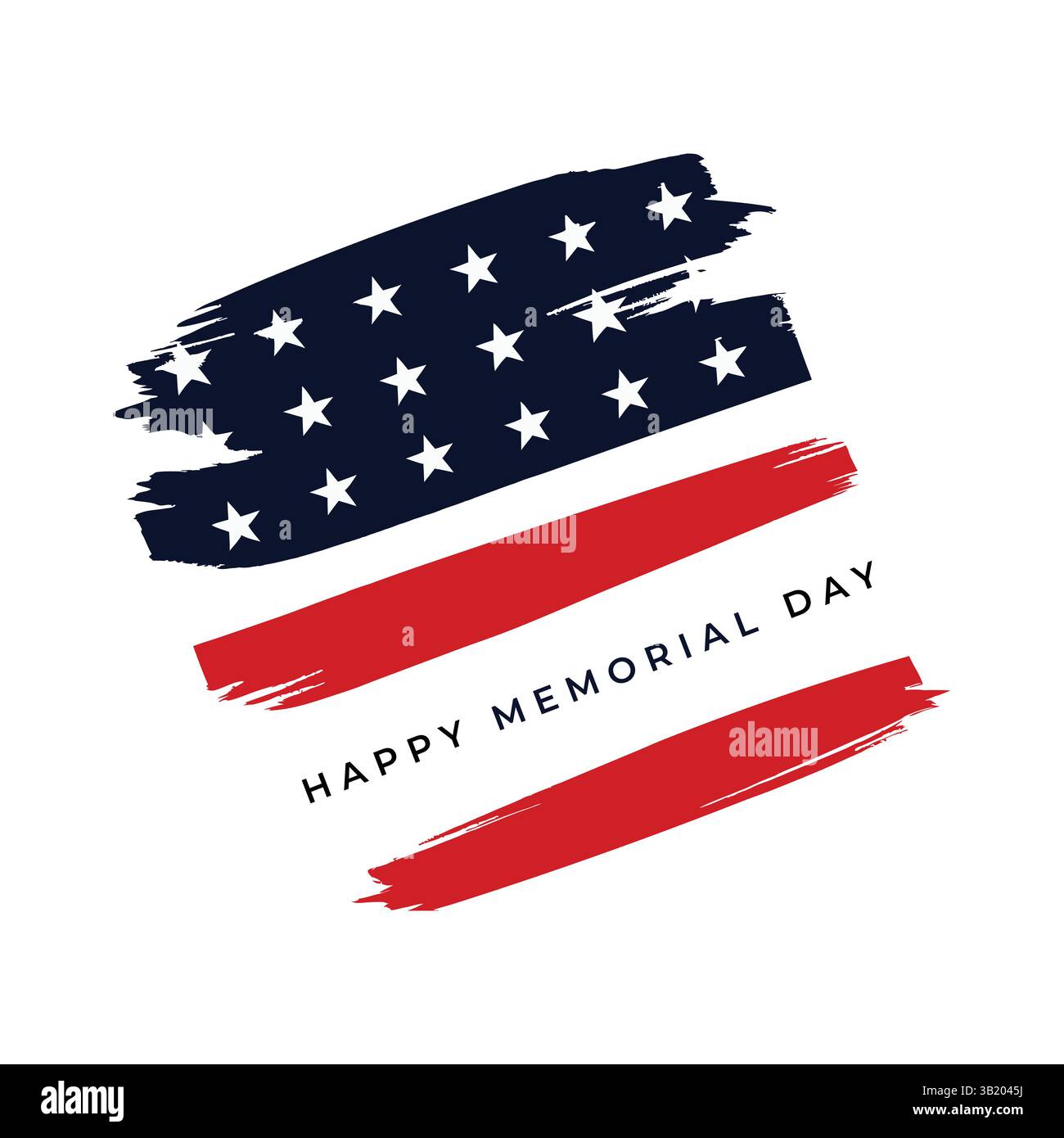 Happy Memorial Day Brush illustrazioni grafiche vettoriali Illustrazione Vettoriale