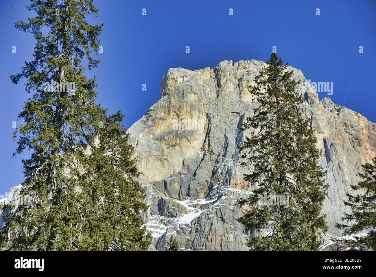 Roccia in montagna, foto come sfondo, tra le dolomiti alpi italiane europee tra trento e belluno nel nord italia Foto Stock