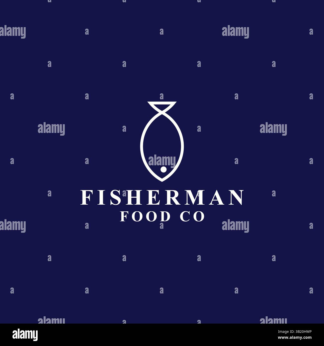 design del logo fish nel modello vettoriale Illustrazione Vettoriale