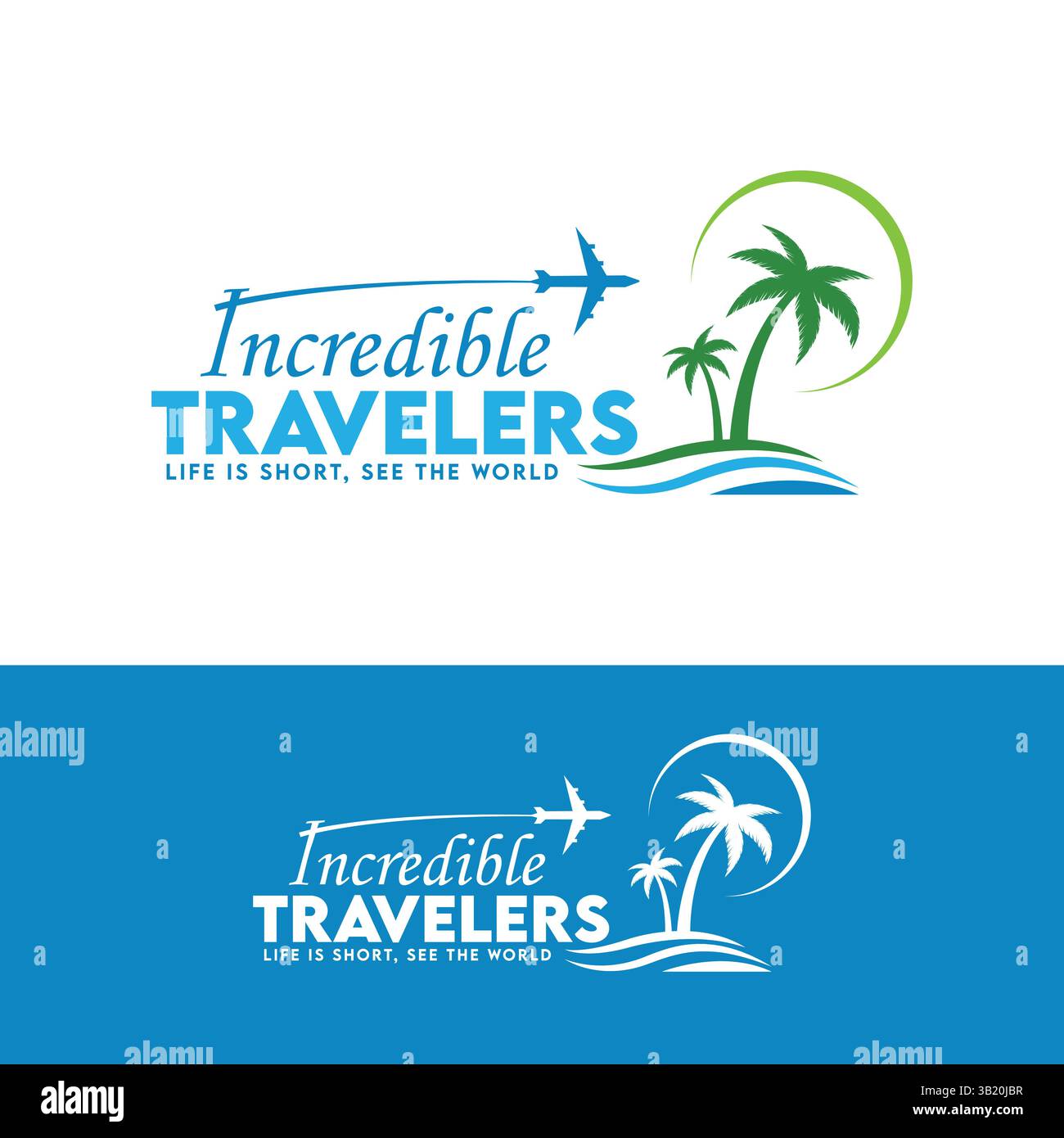 Il moderno logo da viaggio in formato vettoriale Illustrazione Vettoriale