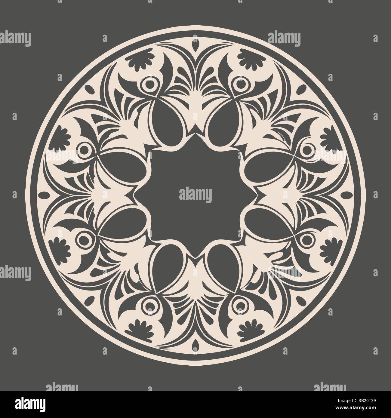 Intricate illustrazioni grafiche vettoriali con motivo artistico Mandala Illustrazione Vettoriale