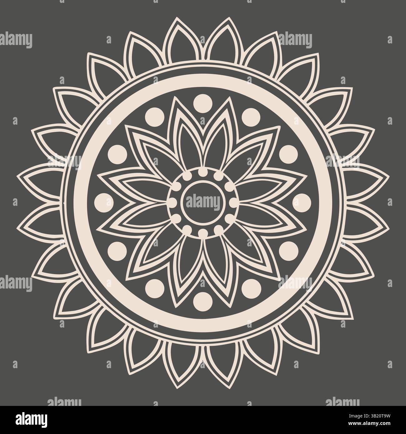 Intricate illustrazioni grafiche vettoriali con motivo artistico Mandala Illustrazione Vettoriale
