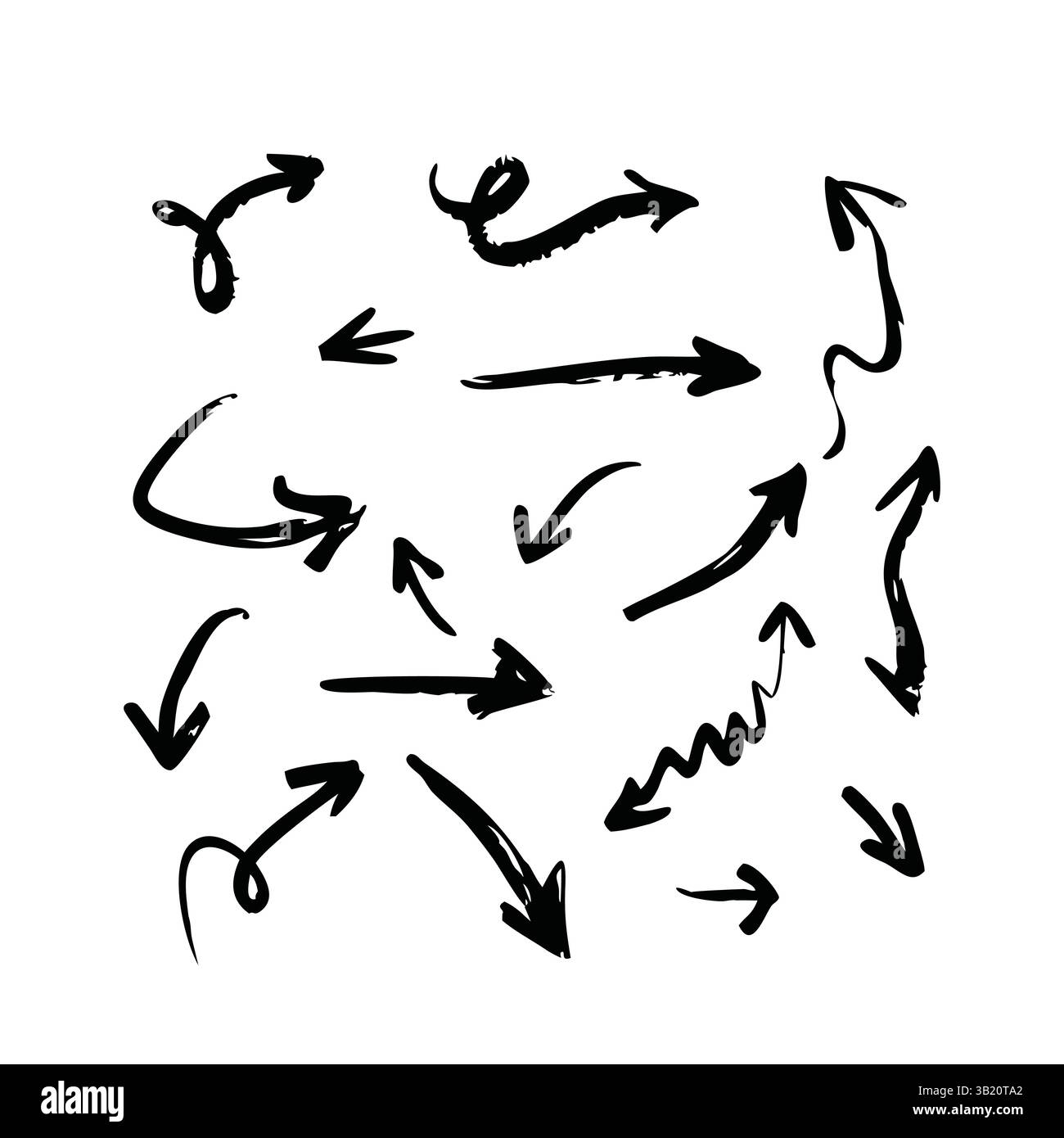 Icone freccia Imposta simboli di direzione della raccolta illustrazioni grafiche vettoriali, freccia vettoriale Illustrazione Vettoriale