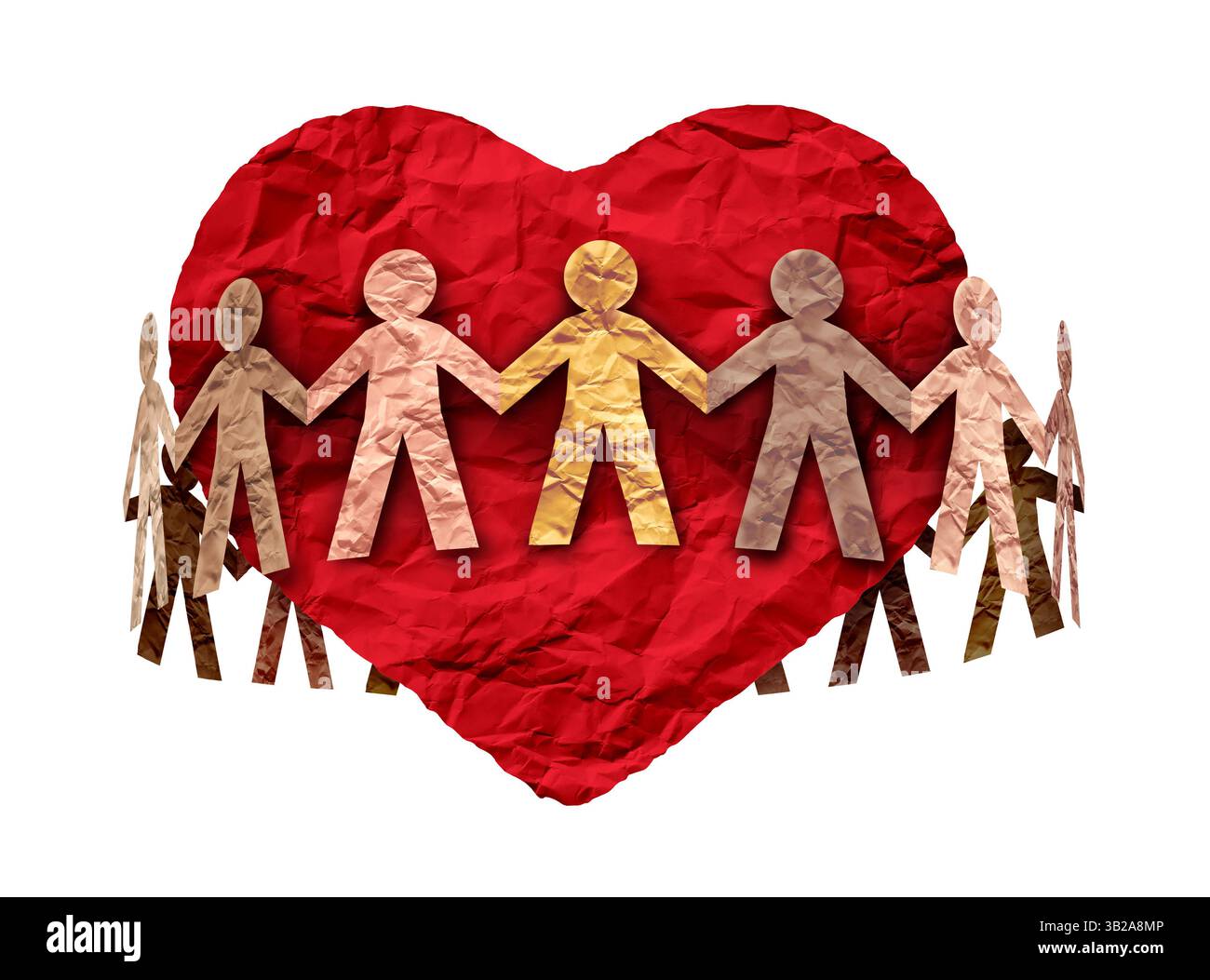 Diversità nel settore sanitario come simbolo per l'assistenza sanitaria con personale medico diversificato e pazienti multiculturali si sono Uniti insieme come un medico o un infermiere icona f Foto Stock