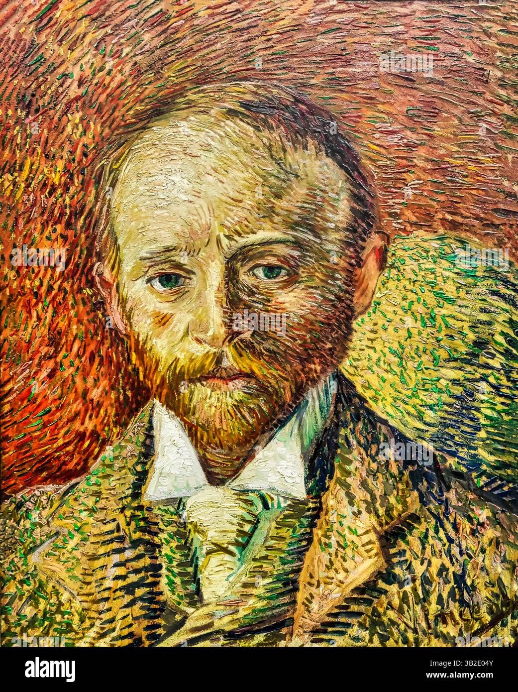 Dipinto nel 1887 a Parigi. L'intimo ritratto di Van Gogh del commerciante d'arte scozzese Alexander Reid. 300 DPI restauro di qualità museale. Pubblico dominio - ideale f Foto Stock