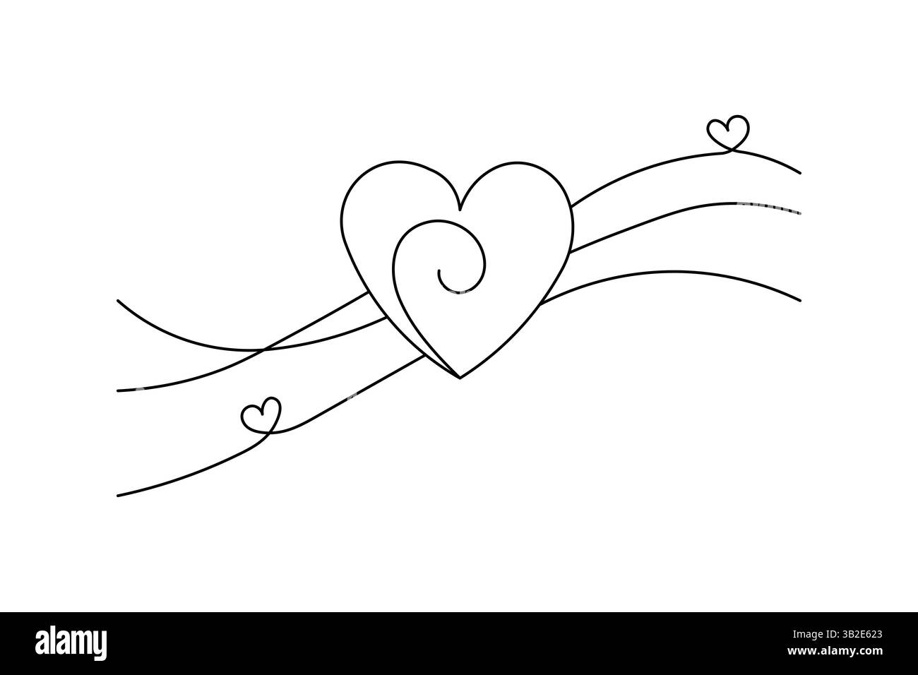 Disegno a linea continua di Love Heart – Vector Art minimalista Illustrazione Vettoriale