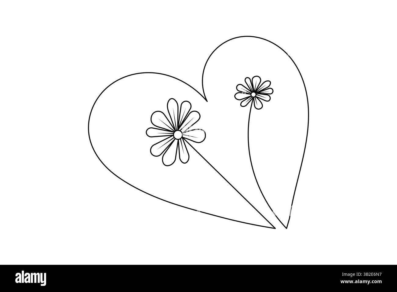 Disegno a linea continua di Love Heart – Vector Art minimalista Illustrazione Vettoriale