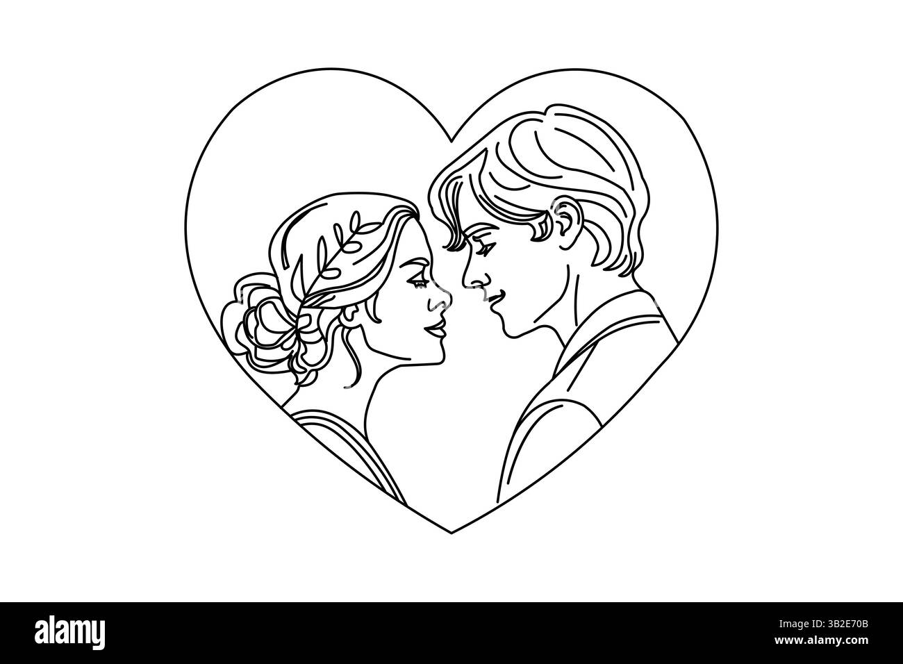 Disegno a linea continua di Love Heart – Vector Art minimalista Illustrazione Vettoriale
