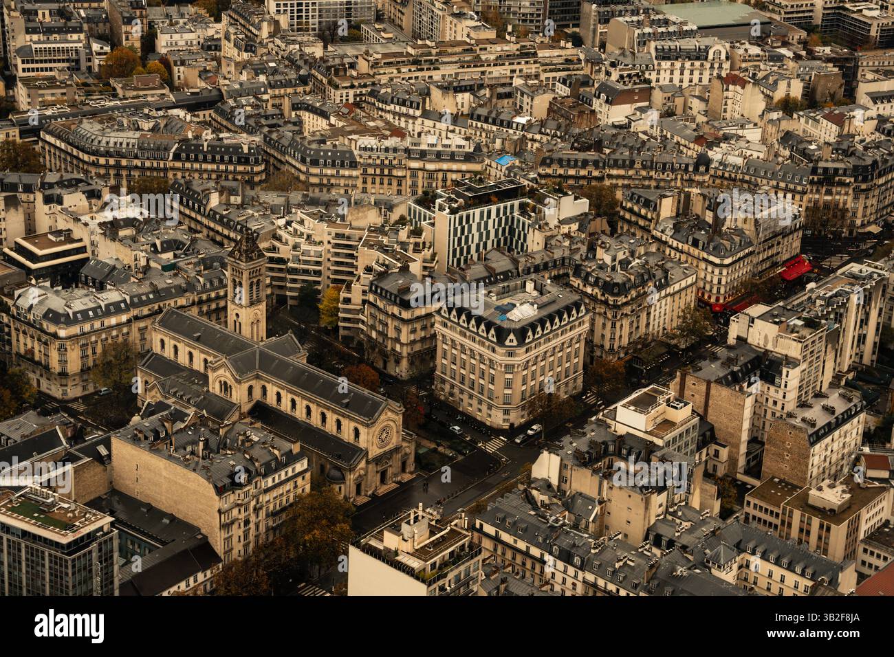 Densità urbana aerea – Vista dall'alto di una rete urbana affollata Foto Stock