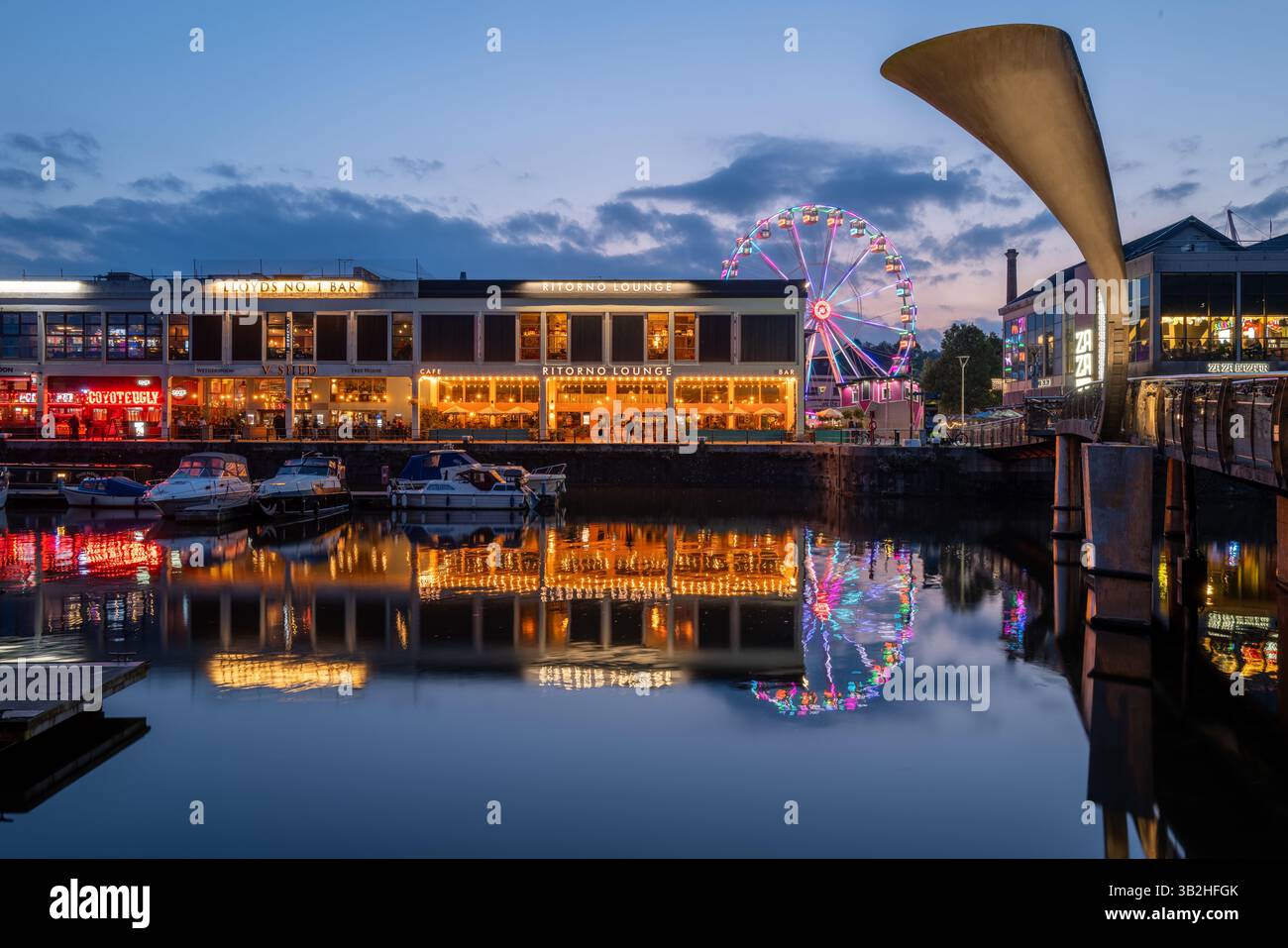La ruota di Bristol di notte, Bristol Regno Unito Foto Stock