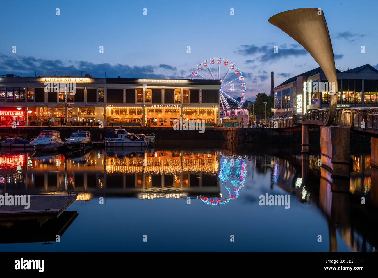 La ruota di Bristol di notte, Bristol Regno Unito Foto Stock