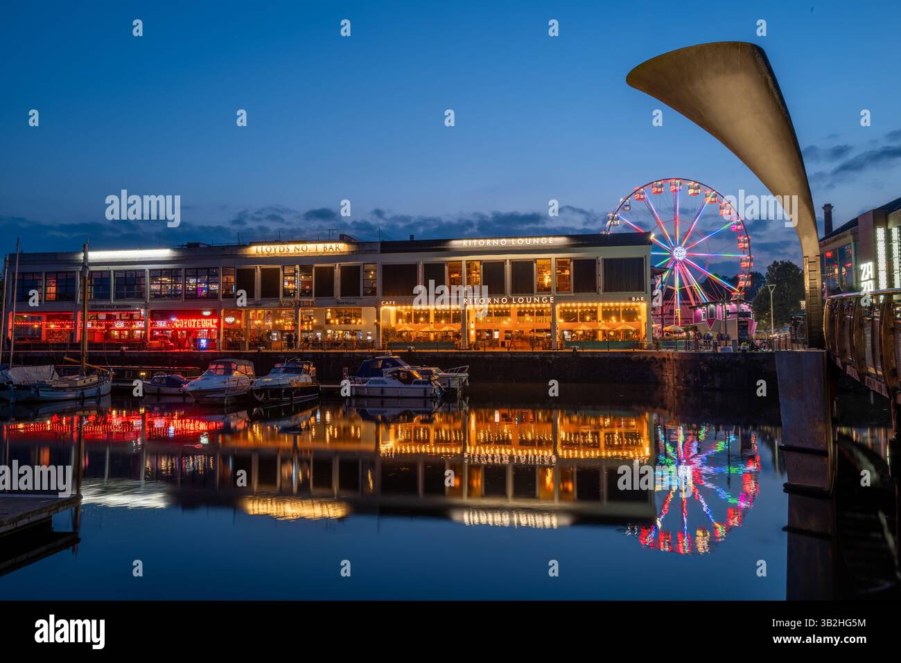 La ruota di Bristol di notte, Bristol Regno Unito Foto Stock