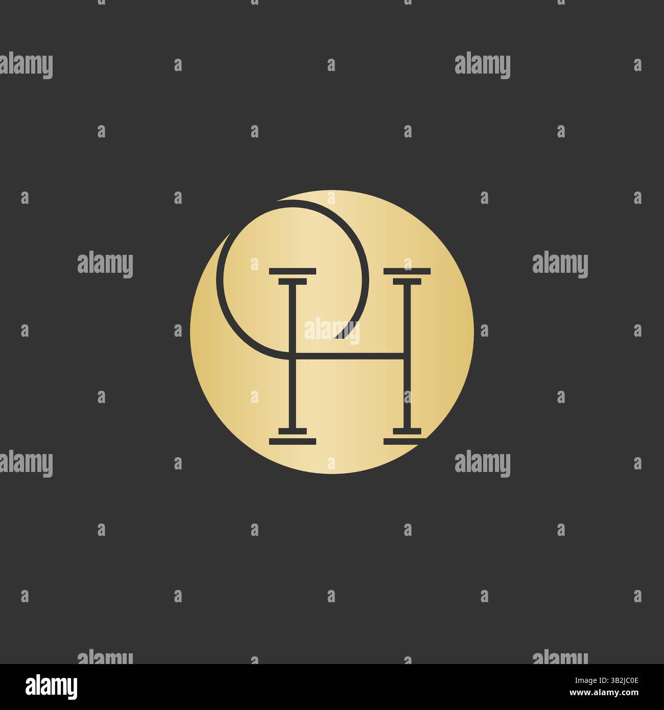 Design e logo iniziale del logo Creative o H Last. EPS 10 Illustrazione Vettoriale