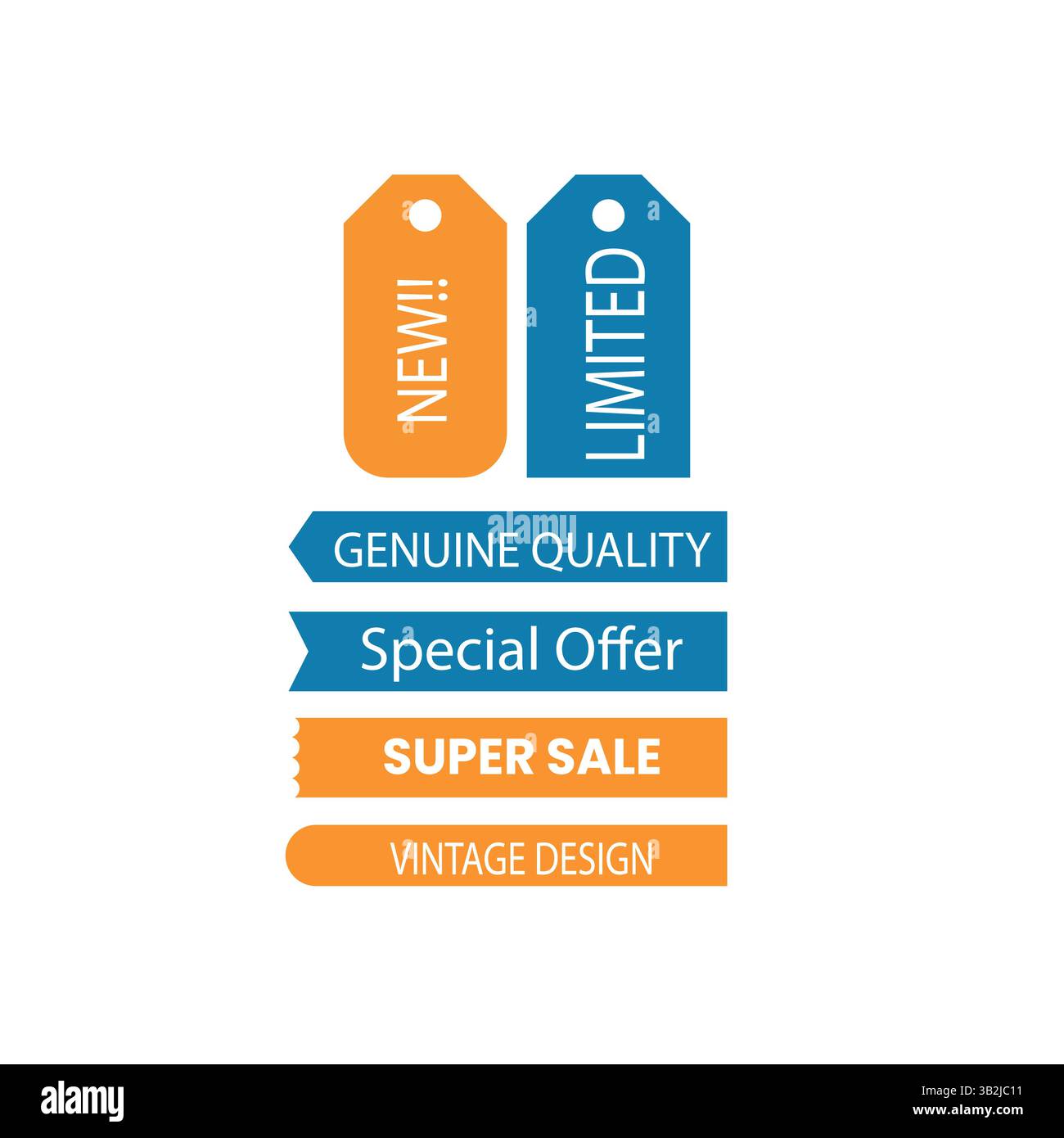 Etichette promozionali colorate che evidenziano offerte speciali e sconti Illustrazione Vettoriale