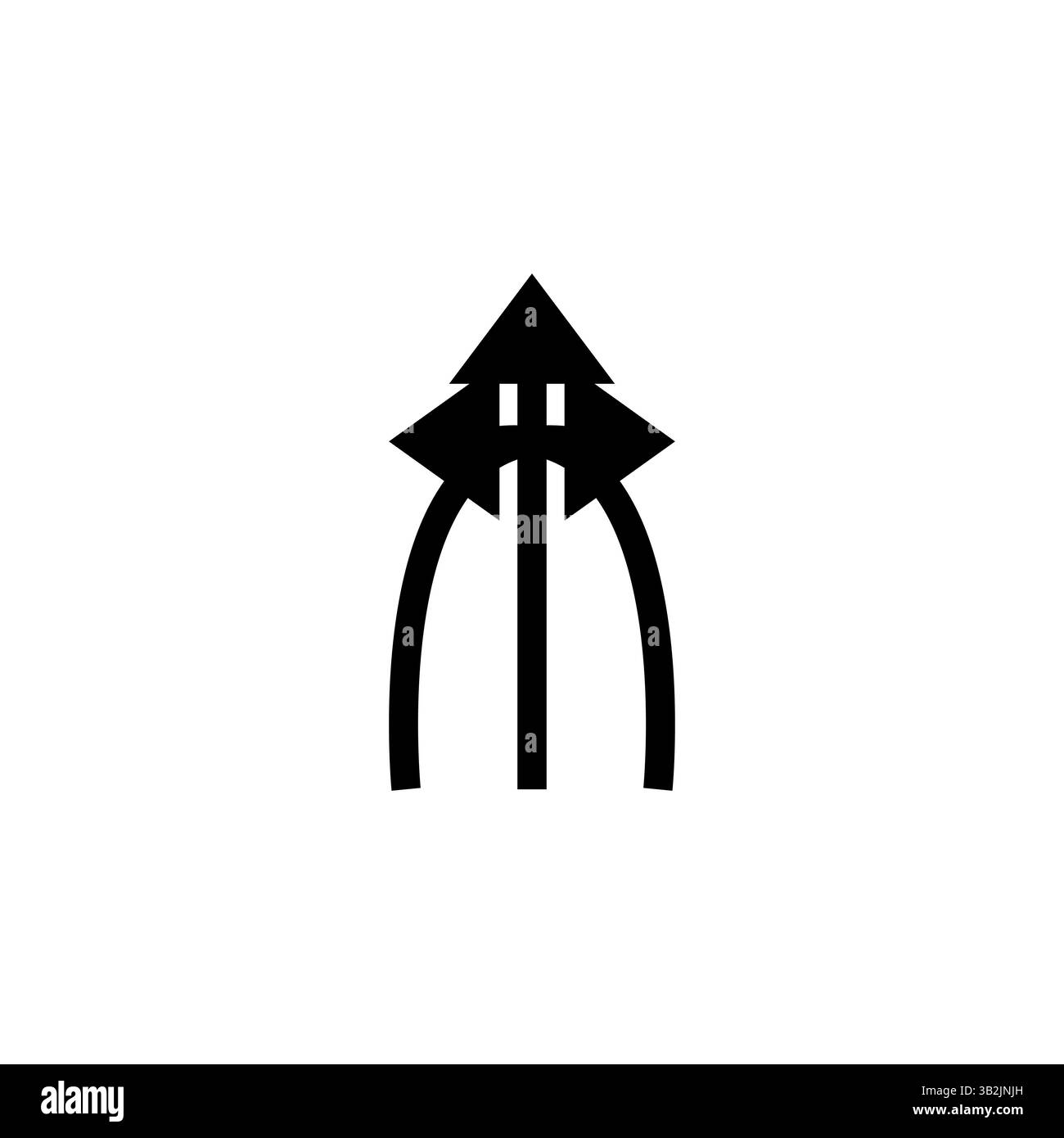 Icona a tre frecce. Simbolo della direzione di crescita. Vettore di avanzamento del business. Illustrazione del percorso di successo. Illustrazione Vettoriale