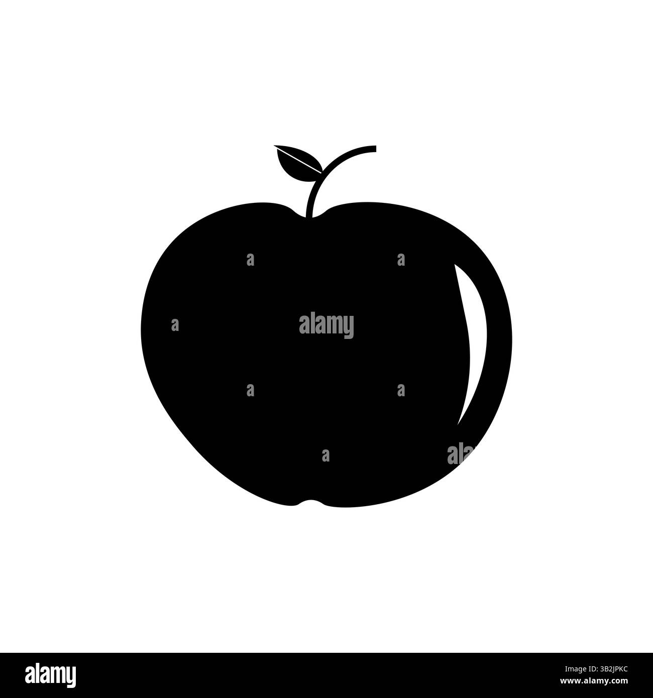 Icona della frutta di mela. Simbolo di cibo sano. Forma fresca e organica. Illustrazione vettoriale. Illustrazione Vettoriale