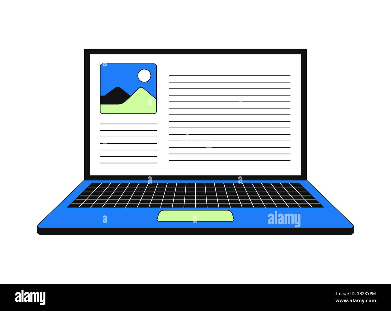 Apri un notebook con un oggetto cartoon 2D contenuto di pagine Web Illustrazione Vettoriale Apri un notebook con un oggetto cartoon 2D contenuto di pagine Web Illustrazione Vettoriale