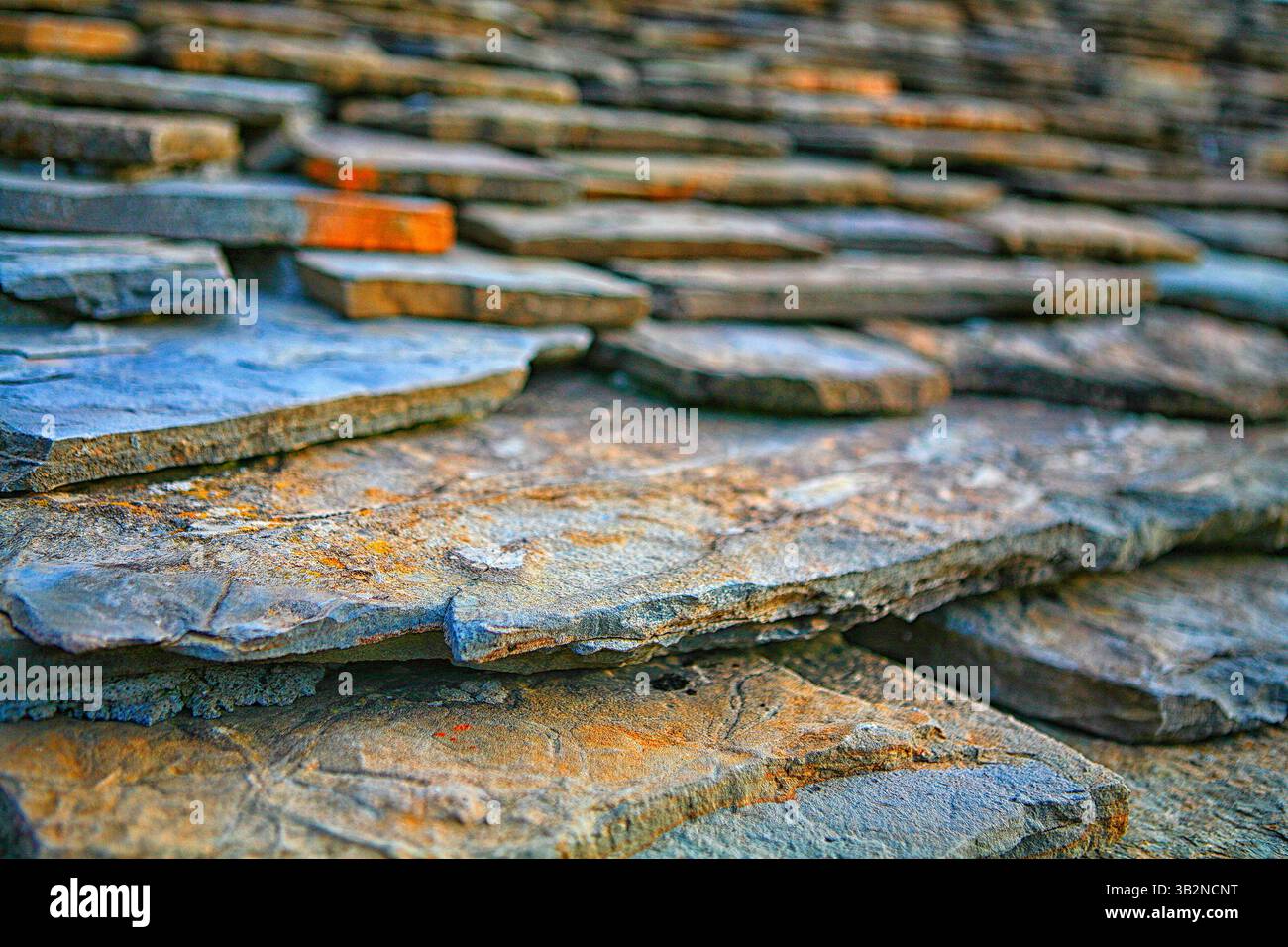 tetto dall'architettura tradizionale Foto Stock