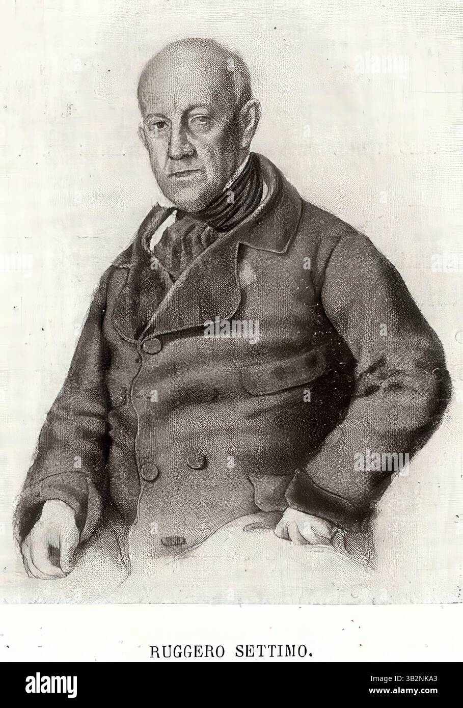 Ruggero Settimo geb 19. Mai 1778 a Palermo, gest 12. Mai 1863 in Malta War ein sizilianischer Fürst, Principe di Italia und Minister sowie ein italienischer Patriot und Politiker, Reproduktion von einer Vorlage aus der damaligen Zeit, historisch, digital verbessert Foto Stock