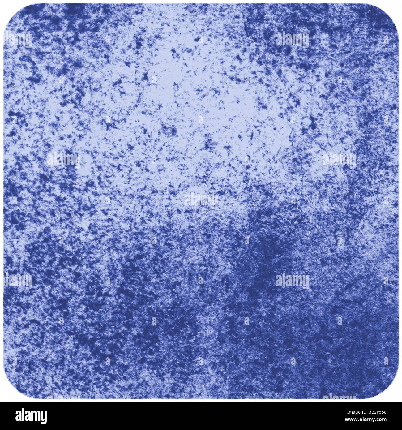 elemento di design astratto: piastrella blu con angoli arrotondati in tela colorata Foto Stock