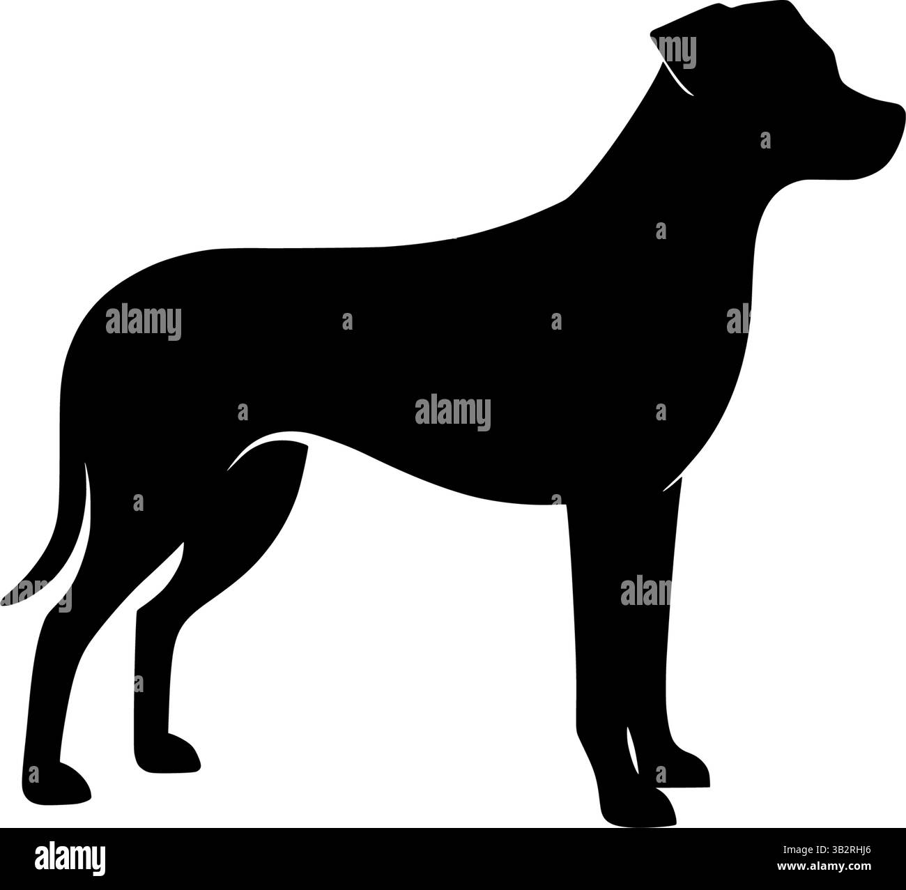 Immagine vettoriale della silhouette del cane di una razza di mammifero di un animale domestico amico canino Illustrazione Vettoriale