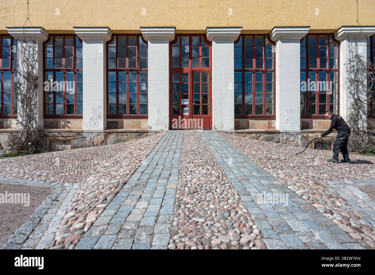 Particolare di Linneanum, l'Orangerie presso l'Orto Botanico dell'Università di Uppsala in una soleggiata giornata primaverile in Svezia alla fine di aprile 2025. Foto Stock