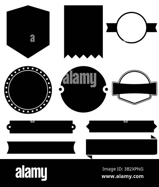 Collezione Ten silhouette Badges. Illustrazione Vettoriale