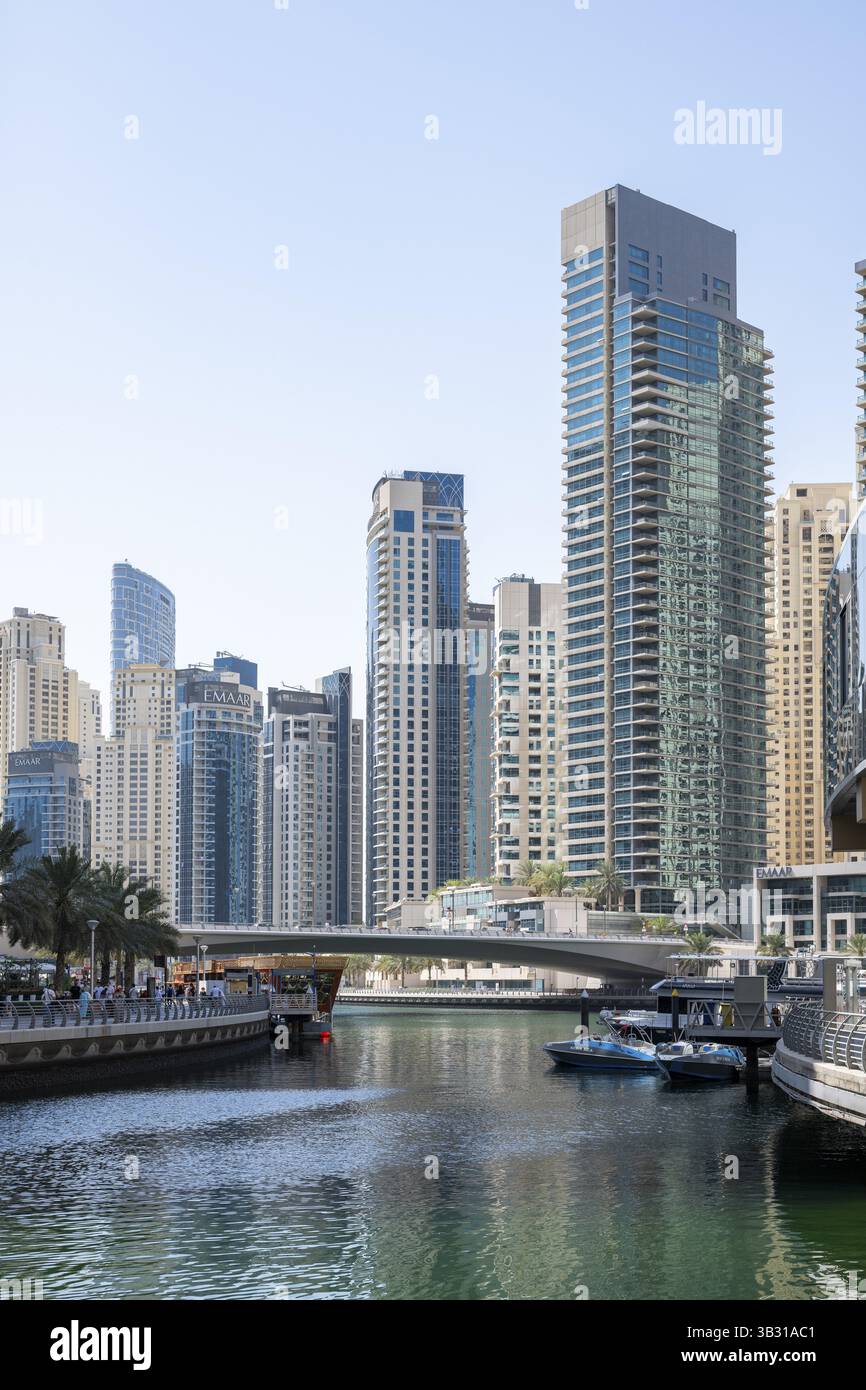 Dubai Marina, quartiere a sud di Dubai, Emirati Arabi Uniti, Asia Foto Stock