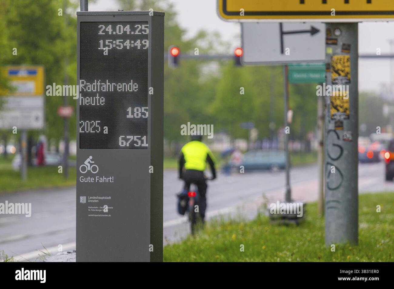 Un banco biciclette è un dispositivo elettronico che registra il numero di biciclette che passano in un determinato luogo entro un determinato periodo di tempo. Viene spesso citato Foto Stock