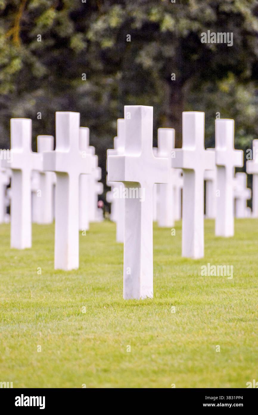 Cimitero francese-americano in Normandia Foto Stock