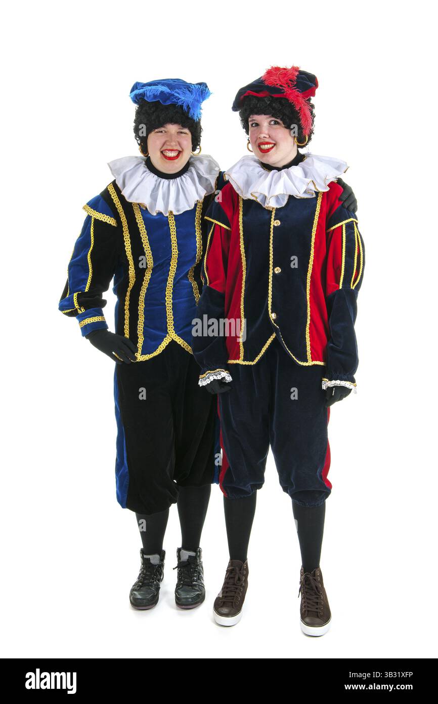 Caratteri olandese come black petes per tipiche Sinterklaas vacanze in verticale Foto Stock