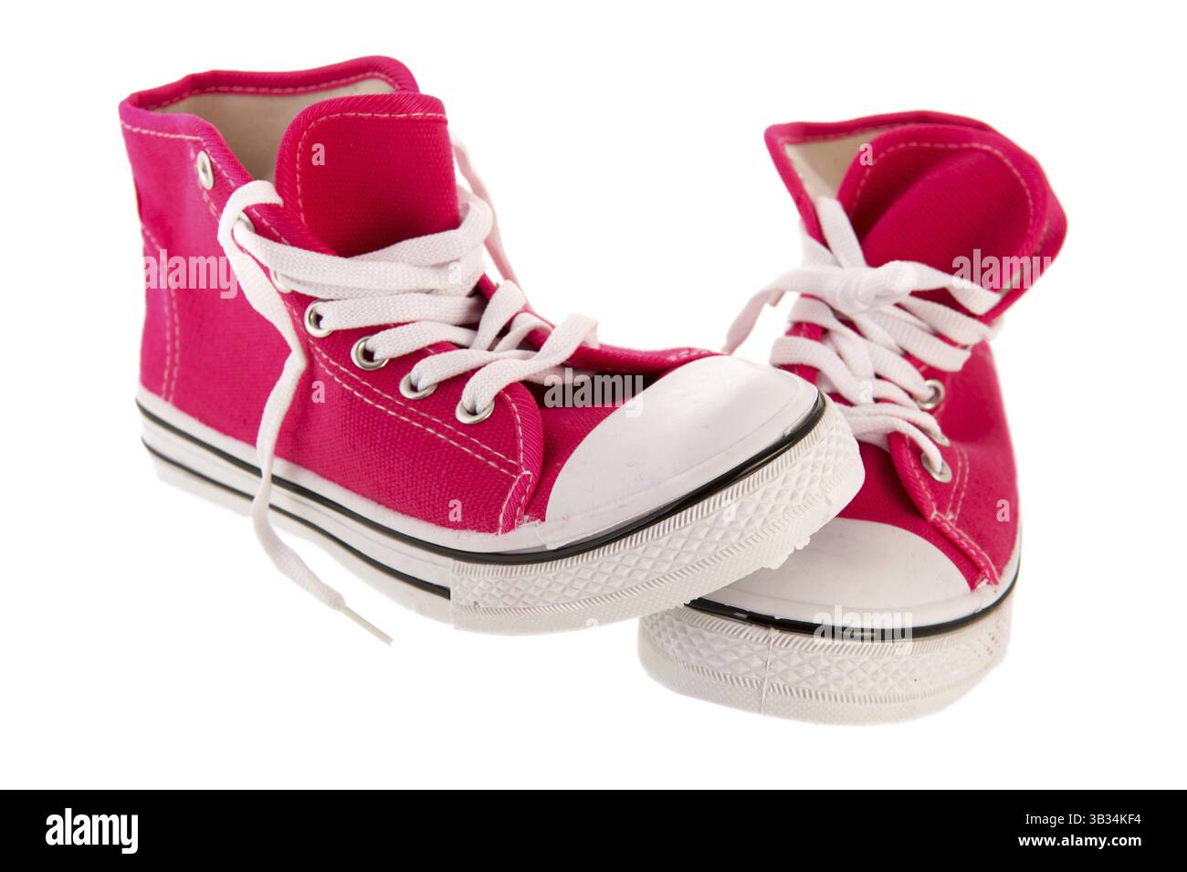 Scarpe da basket rosa isolate su sfondo bianco Foto Stock
