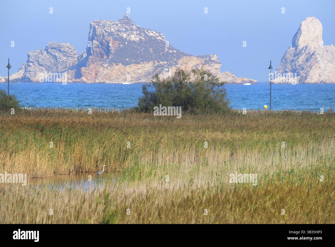 Paesaggio con le isole Medes all'orizzonte Foto Stock