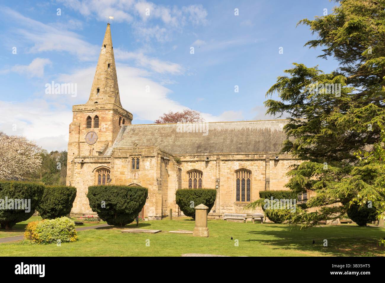 La chiesa di San Lorenzo elencata a Warkworth, Northumberland. Inghilterra, Regno Unito Foto Stock