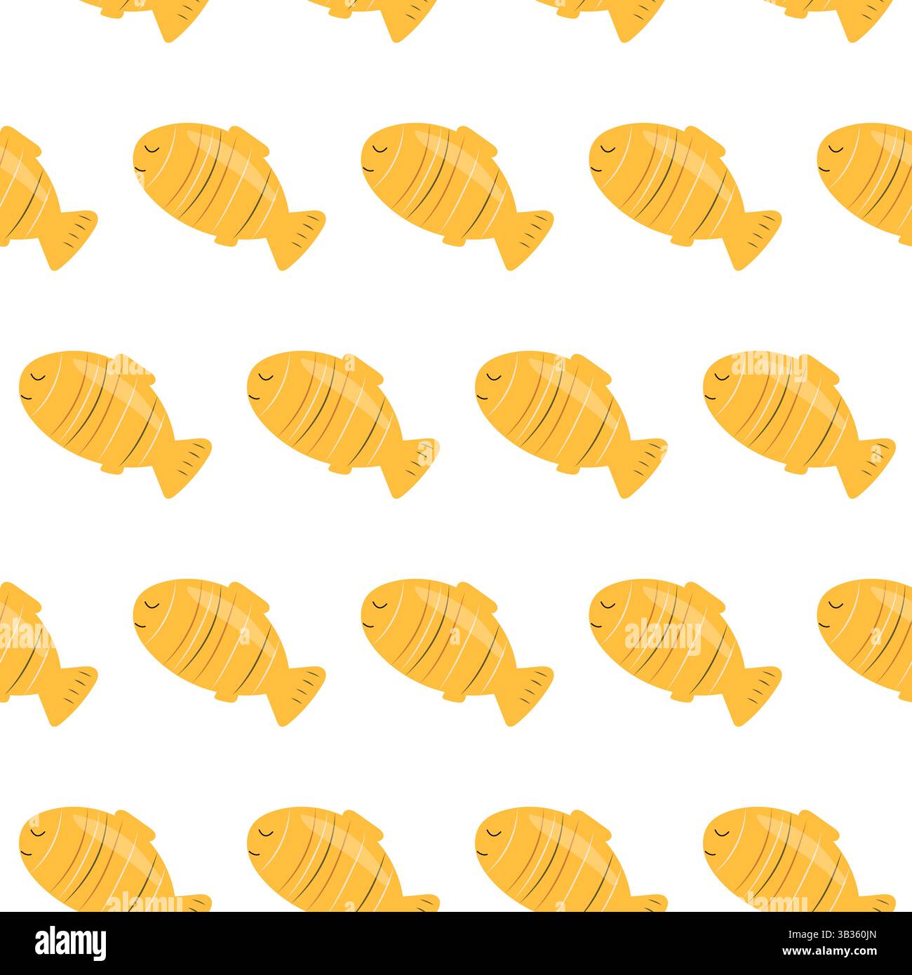 Pesce tropicale dorato senza cuciture Illustrazione Vettoriale