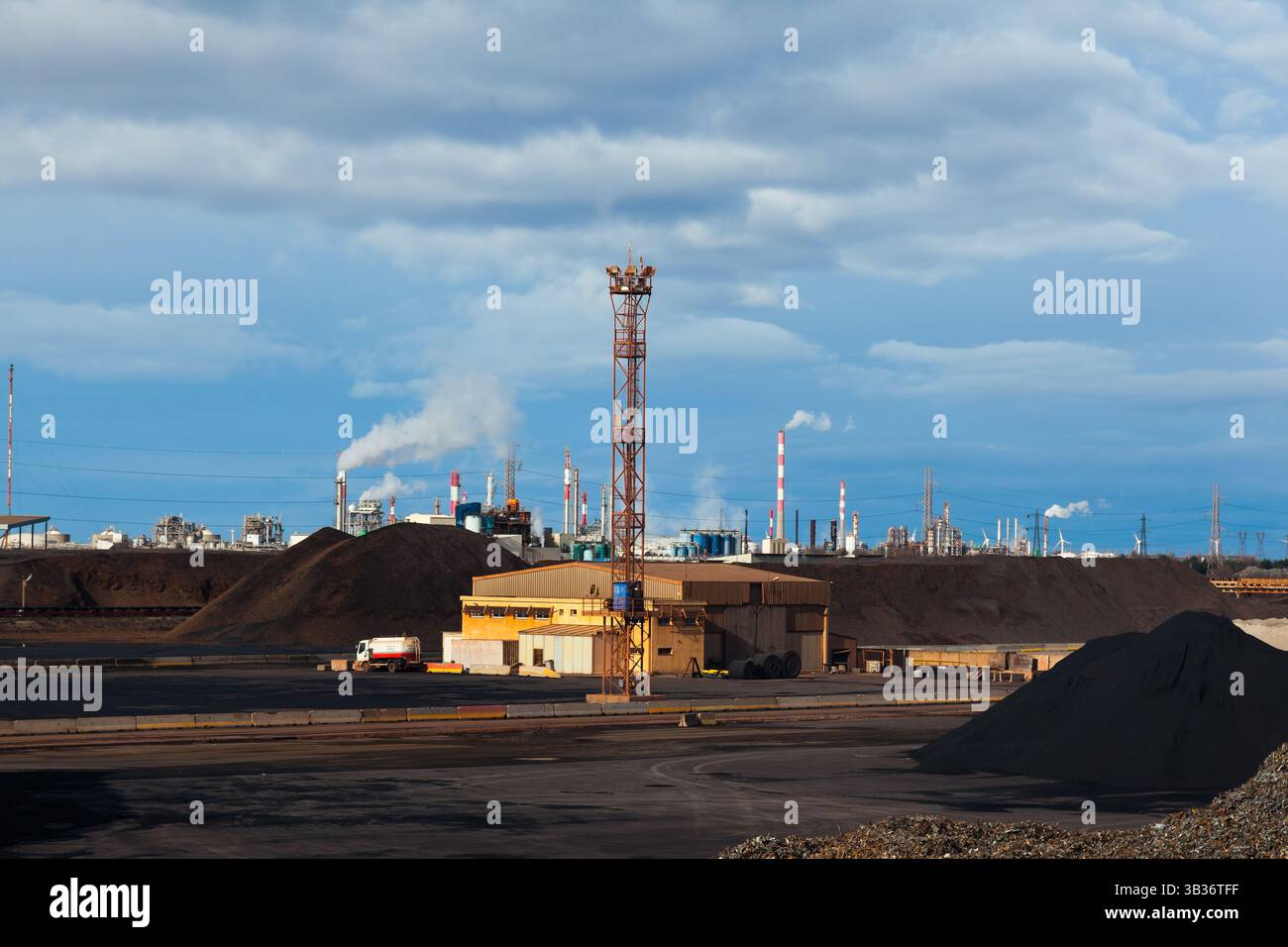 Zona industriale del porto di Fos-sur-Mer, Francia. Foto Stock