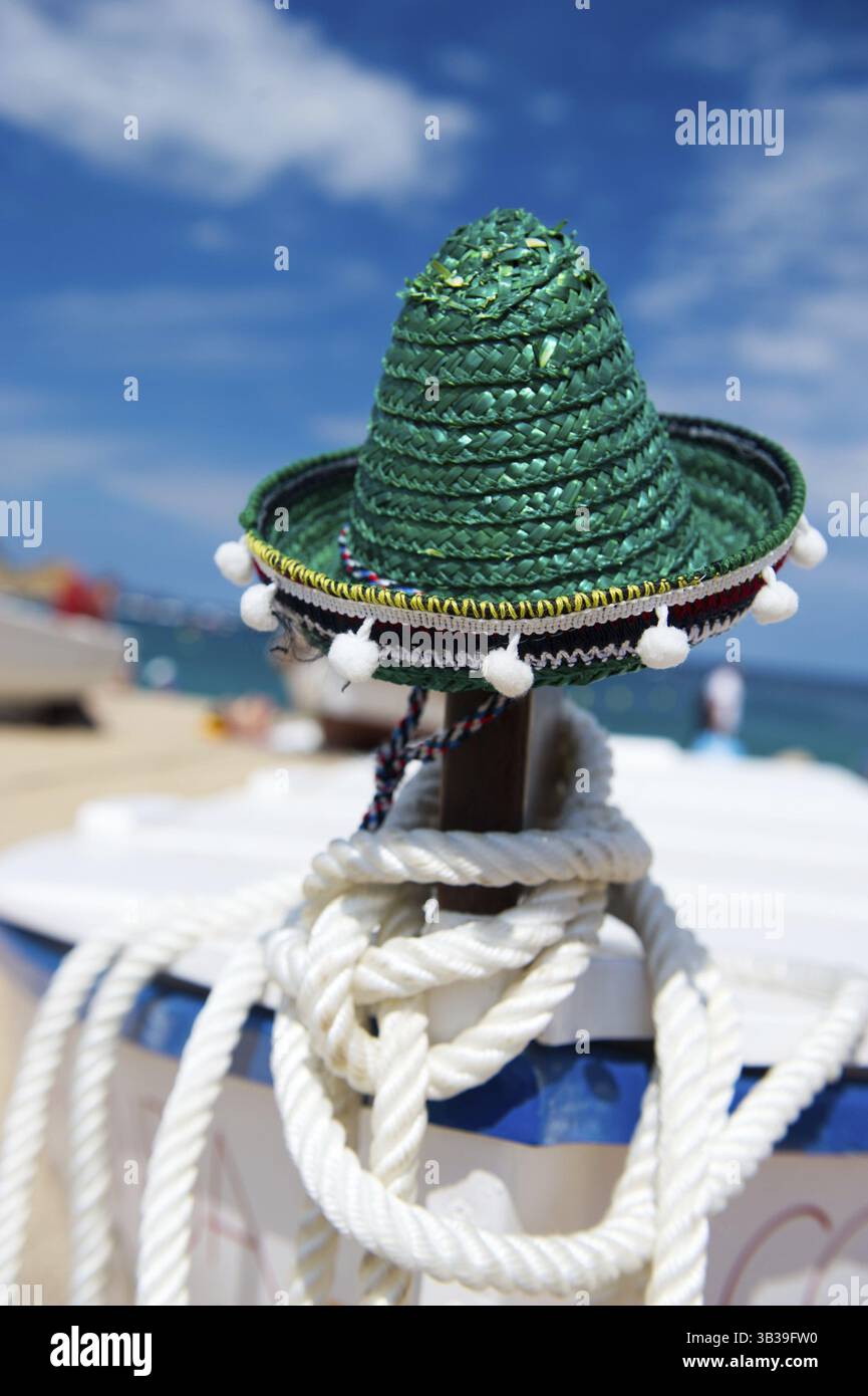 Copricapo Messicano Festa Cappello Di Paglia Messicano Grande Sombrero Giallo Con Nappe - Nuovo Con Etichette Tabarro Uomo - Foto 4