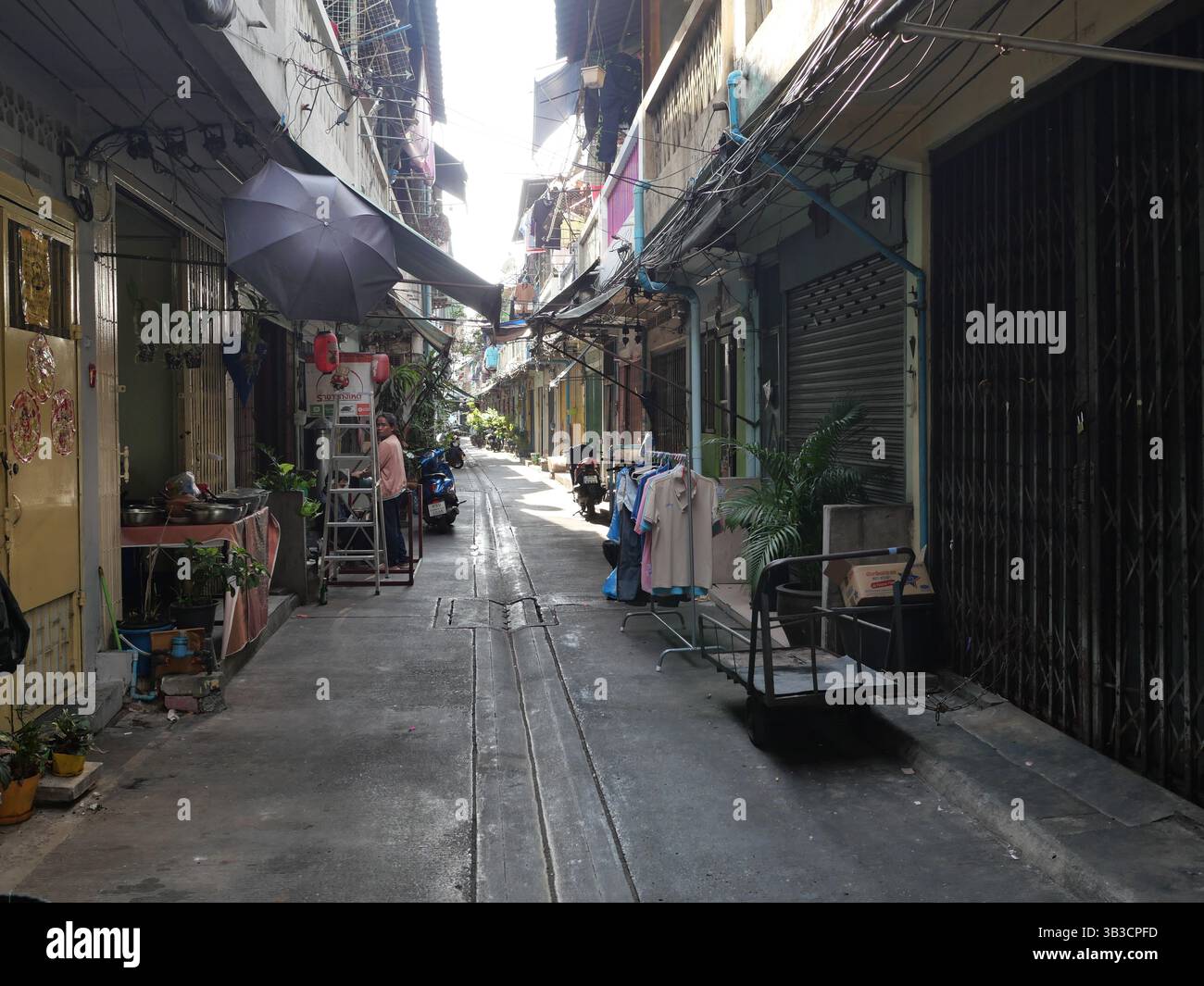 Scenario di Phetchaburi Soi 12, Bangkok, Thailandia il 28 aprile 2025 Foto Stock