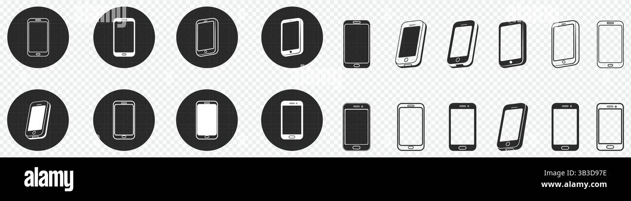 icona dello smartphone con cornice arrotondata Illustrazione Vettoriale