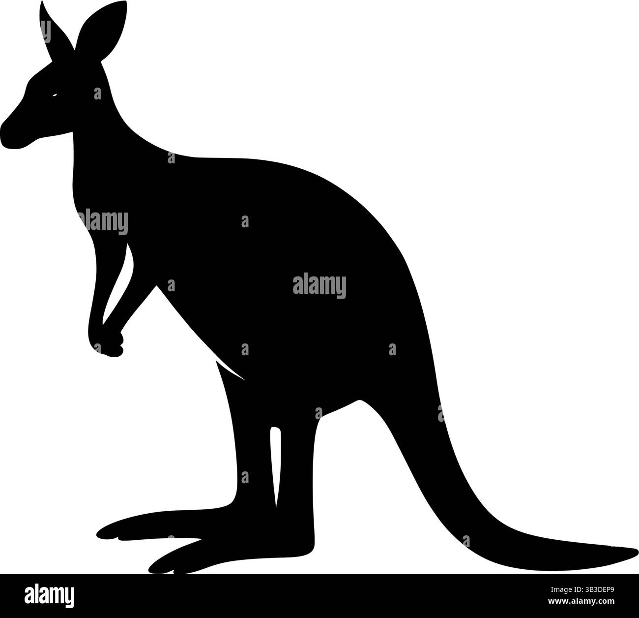Illustrazione vettoriale della silhouette del canguro grafica degli animali selvatici australiani Illustrazione Vettoriale