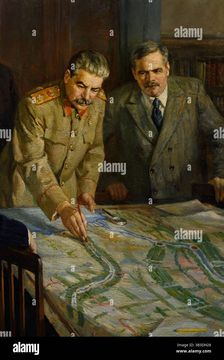 Joseph Stalin - Stalin (Iosif Vissarionovich Jughashvili), politico sovietico, Segretario generale del PCUS , come capo militare, pittura, Joseph Stalin nato il 18 dicembre 6, Old Style, 1878, Gori, Georgia, l'Impero russo morì il 5 marzo 1953, Mosca, Russia, U.S.R. fu segretario generale del Partito Comunista dell'Unione Sovietica (1922-53) e primo ministro dello Stato sovietico (1941-53), che per un quarto di secolo governò dittatorialmente l'Unione Sovietica e la trasformò in una grande potenza mondiale. Foto Stock