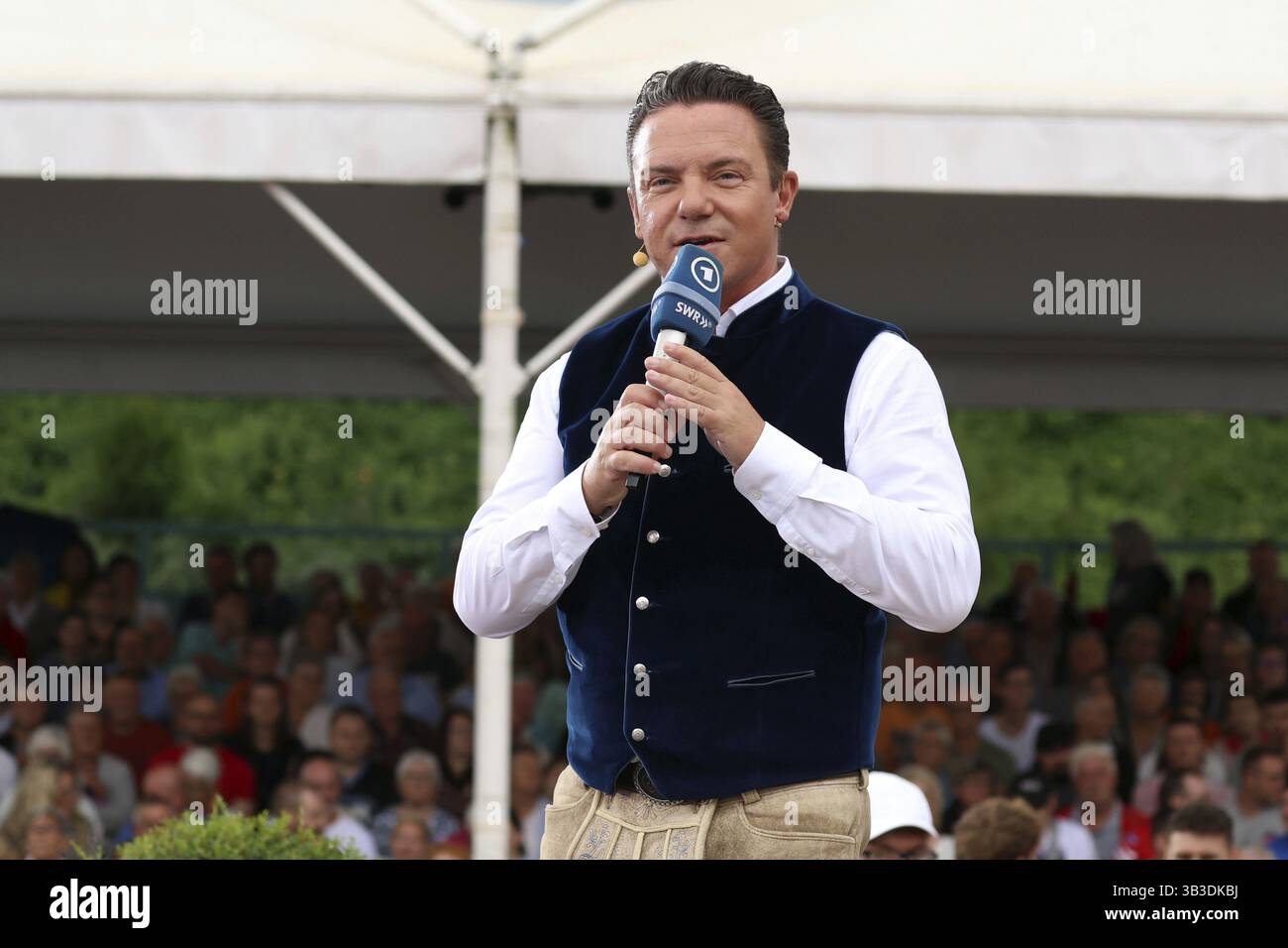 Stefan Mross (cantante / presentatore / intrattenitore) nel programma TV ARD Immer wieder sonntags, Rust, Germania / Germania Foto Stock