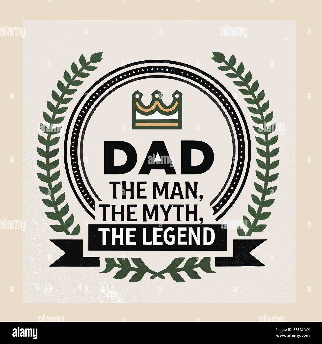 Papà l'uomo, il mito, la leggenda - regalo per la festa del papà, idea di design di T-shirt Illustrazione Vettoriale