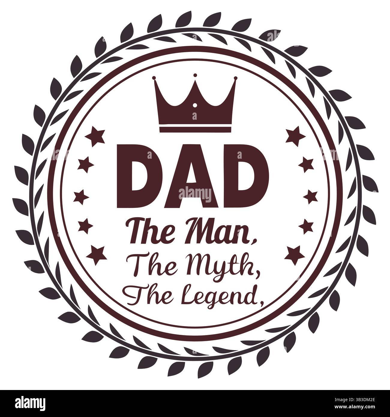 Papà l'uomo, il mito, la leggenda - regalo per la festa del papà, idea di design di T-shirt Illustrazione Vettoriale