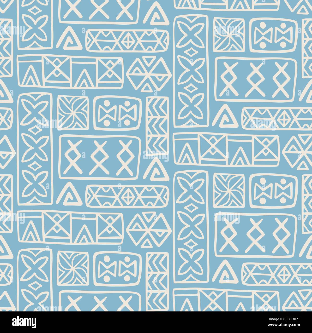 Motivo etnico senza cuciture tapa hawaiana polinesiana Illustrazione Vettoriale