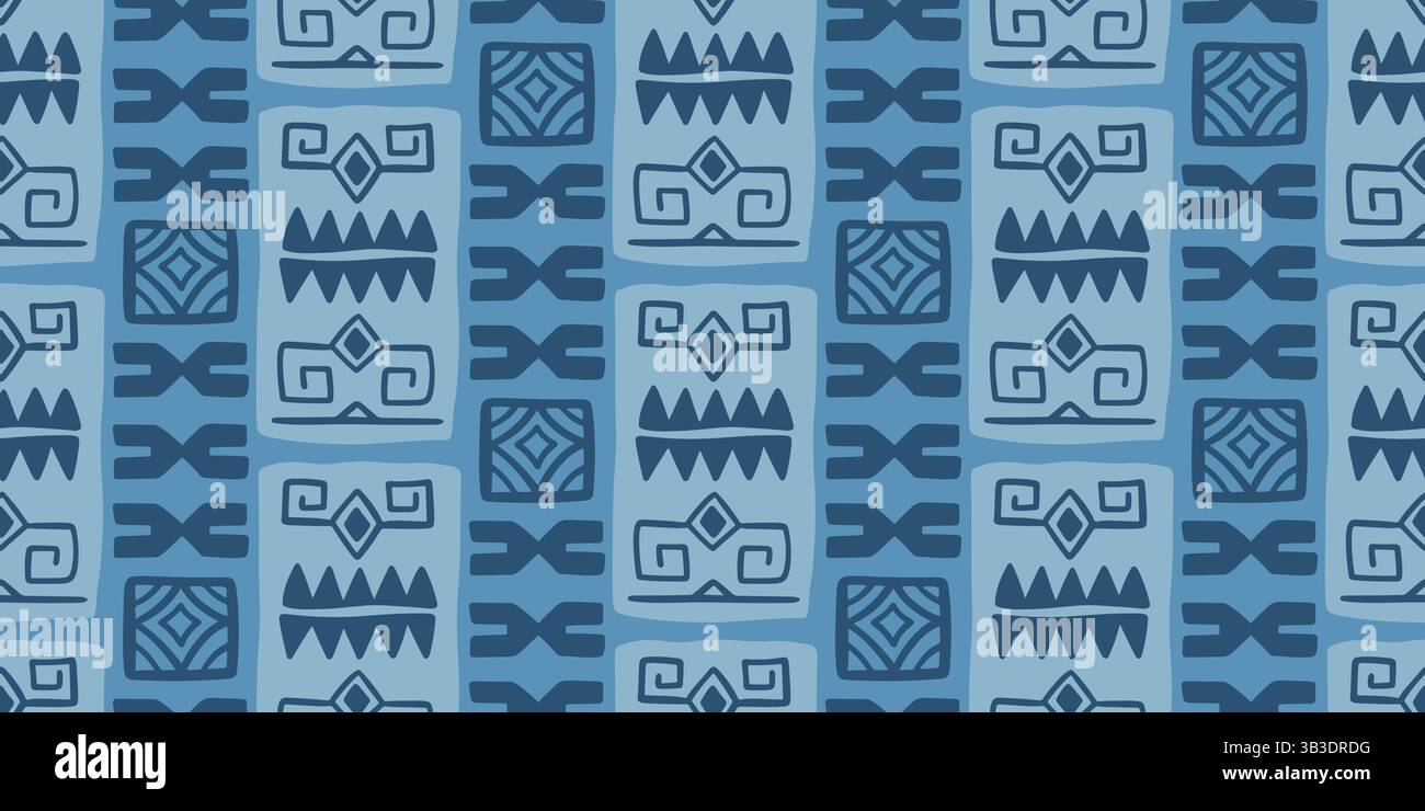 Motivo etnico senza cuciture tapa hawaiana polinesiana Illustrazione Vettoriale