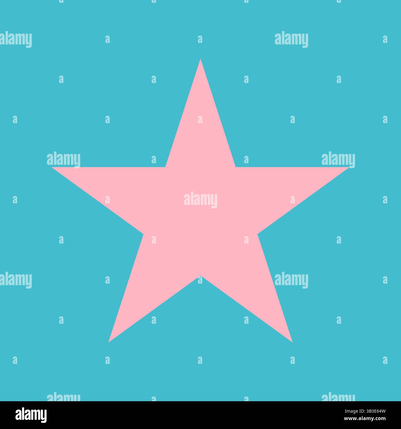 Illustrazione vettoriale piatta con stelle rosa chiaro come simbolo di successo, successo o premio. Sfondo blu chiaro - elemento spaziale. Conc. Minimalistica Illustrazione Vettoriale